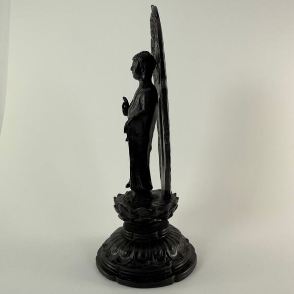 Buddha Statue Standing on Lotus Zen Serene Meditation Open Palm Offering 10.5 - Picture 3 of 6